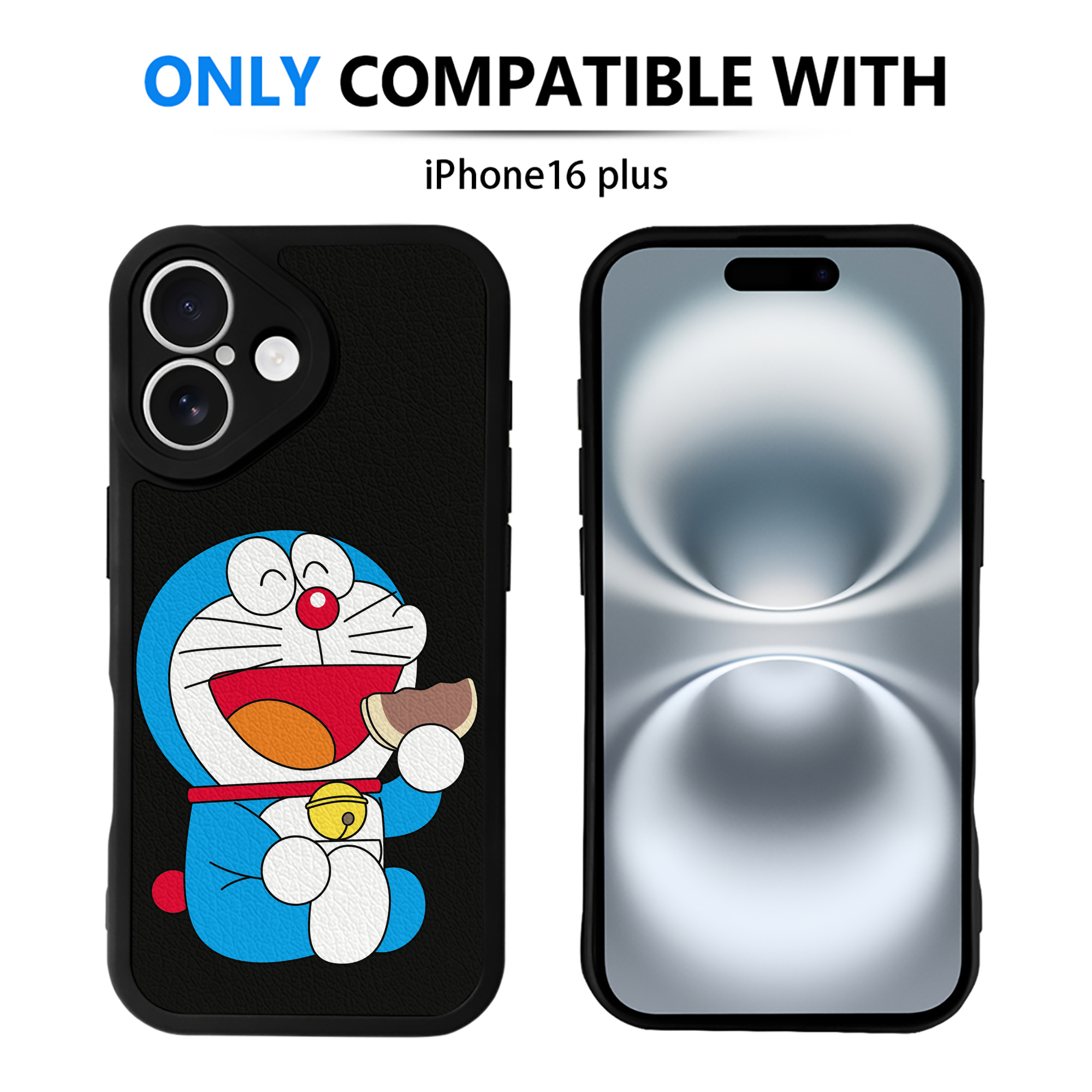 （画像用） ドラえもん Doraemon 【iPhone 16シリーズ対応】シリコンスマホケース（レザー調） 材質：シリコン